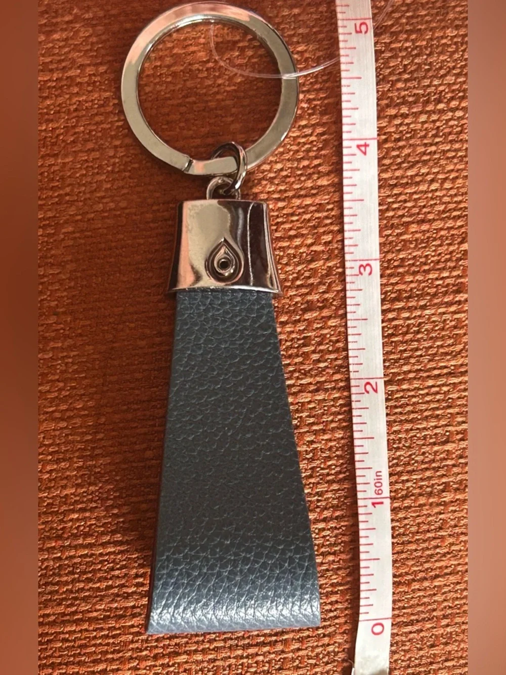 Longchamp Pebbled Leather Keyring with Silver Hardware and DUST BAG. NWOT